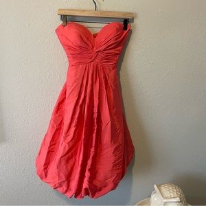 Anthropologie hihertoo Pink Corral Strapless Bubble Skirt Dress Size 10